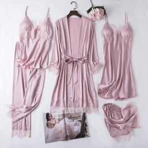 5-piece nightwear Combo set - Pink